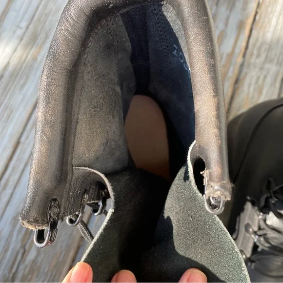 Vintage Combat Boots Altama Military Black Leather Lace Ups Mens 6 / Womens 8 - Picture 6 of 12